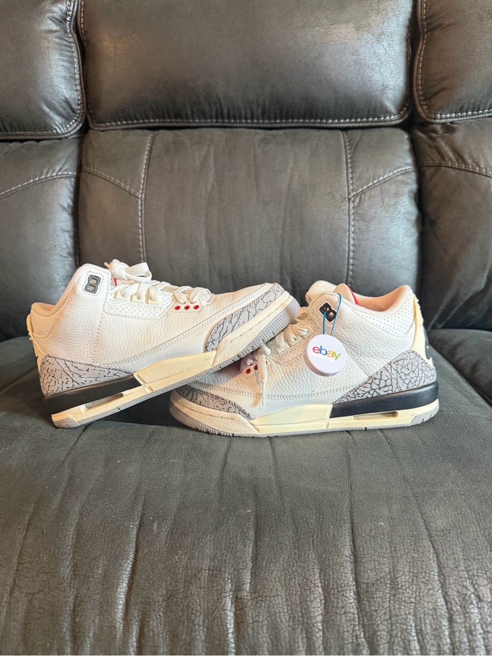 Jordan Kids White/Gray Sneakers with Elephant Print